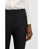 Boss Zipped Hem Slim Fit Trousers With Cropped Length Black Women's