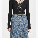 Tory Burch Plate Belt Warm White / Black