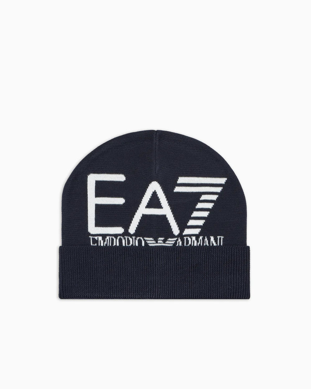 EA7 Cuffed beanie with jacquard logo Mountain Visibility