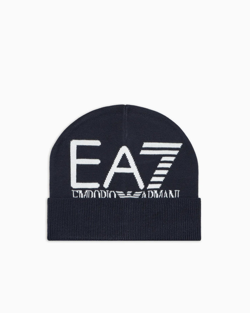 EA7 Cuffed beanie with jacquard logo Mountain Visibility