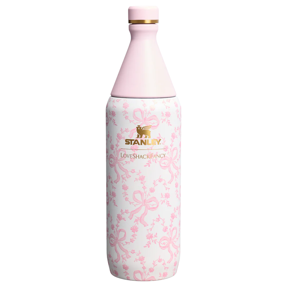 Stanley 1913 x LoveShackFancy Holiday All Day Slim Bottle | 34 OZ Coquette Bow Chantilly Coquette Bow Chantilly