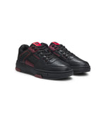 Hugo X Rb Faux Leather Trainers With Bull Graphic Logo Black Black