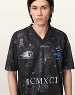 AllSaints Terra Oversized Short Sleeve Soccer Shirt Jet Black
