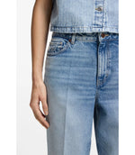Hugo Wide Leg Jeans In Blue Stretch Denim Blue Women's