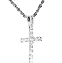 CROSS ICED OUT PENDANT