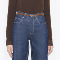 Tory Burch Romy Reversible Suede Belt Caramel / Tiramisu
